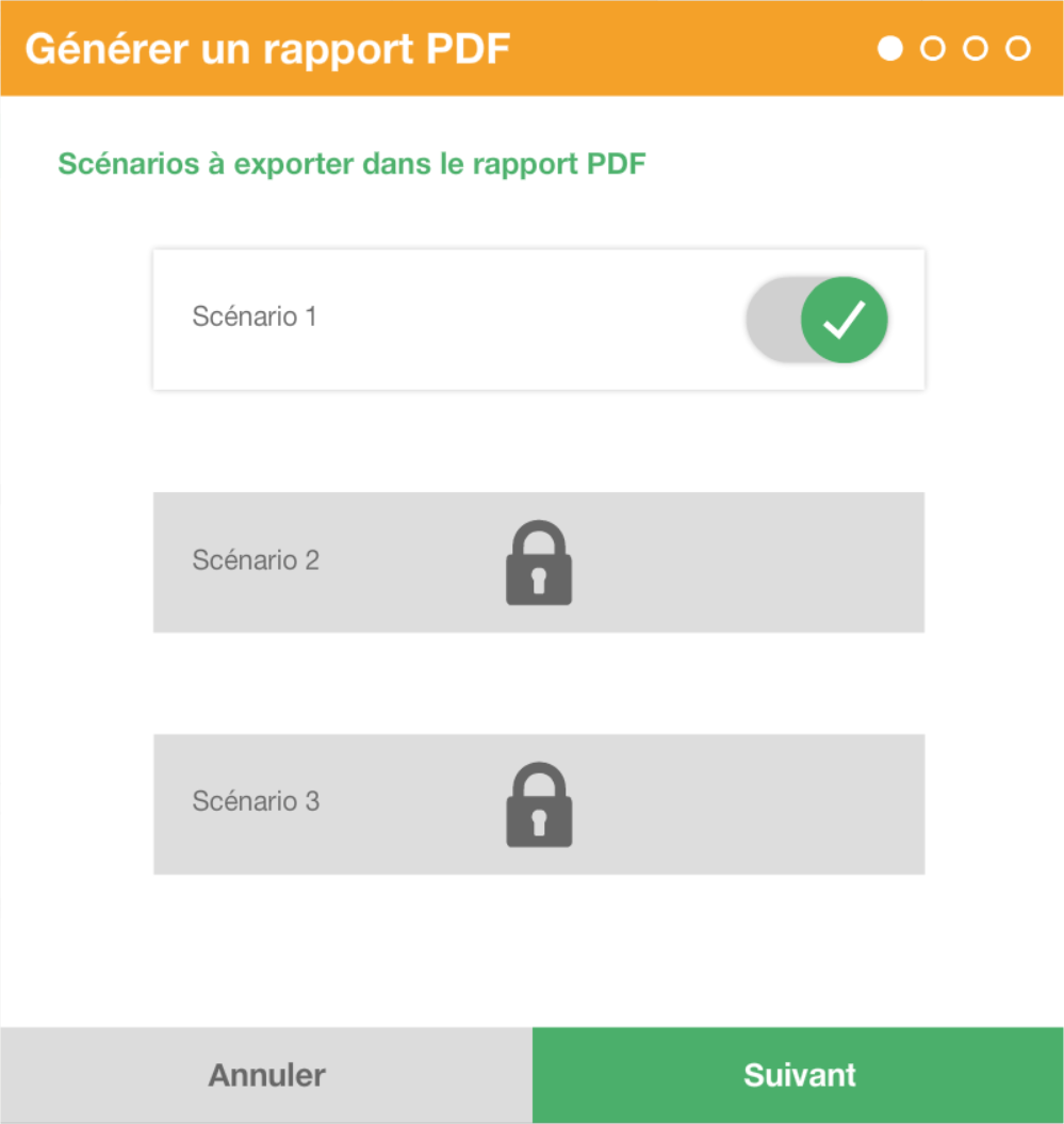 screen générer rapport étape 1