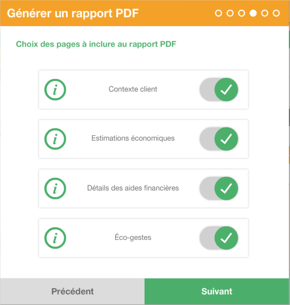 screen générer rapport étape 2