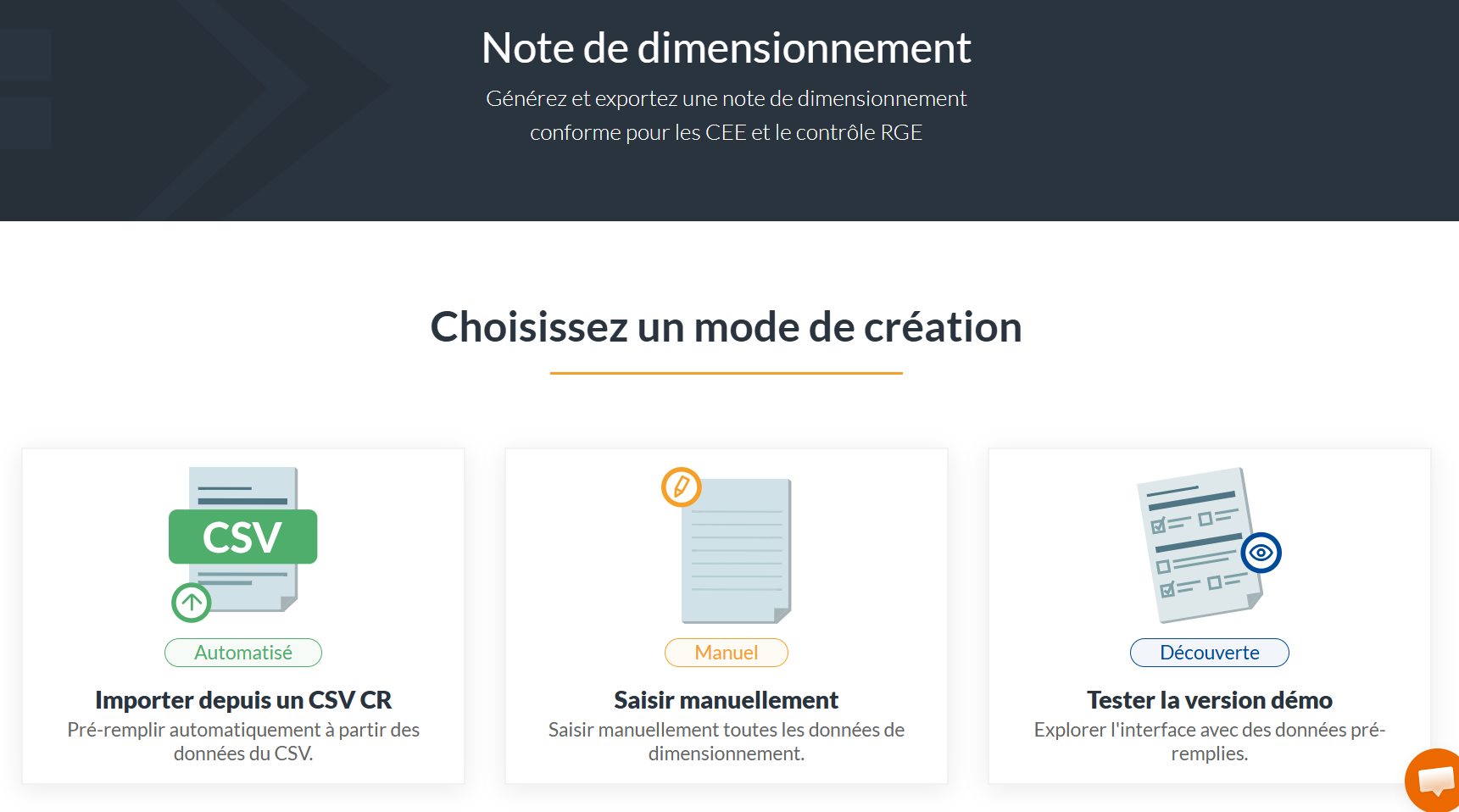 accueil note de dimensionnement